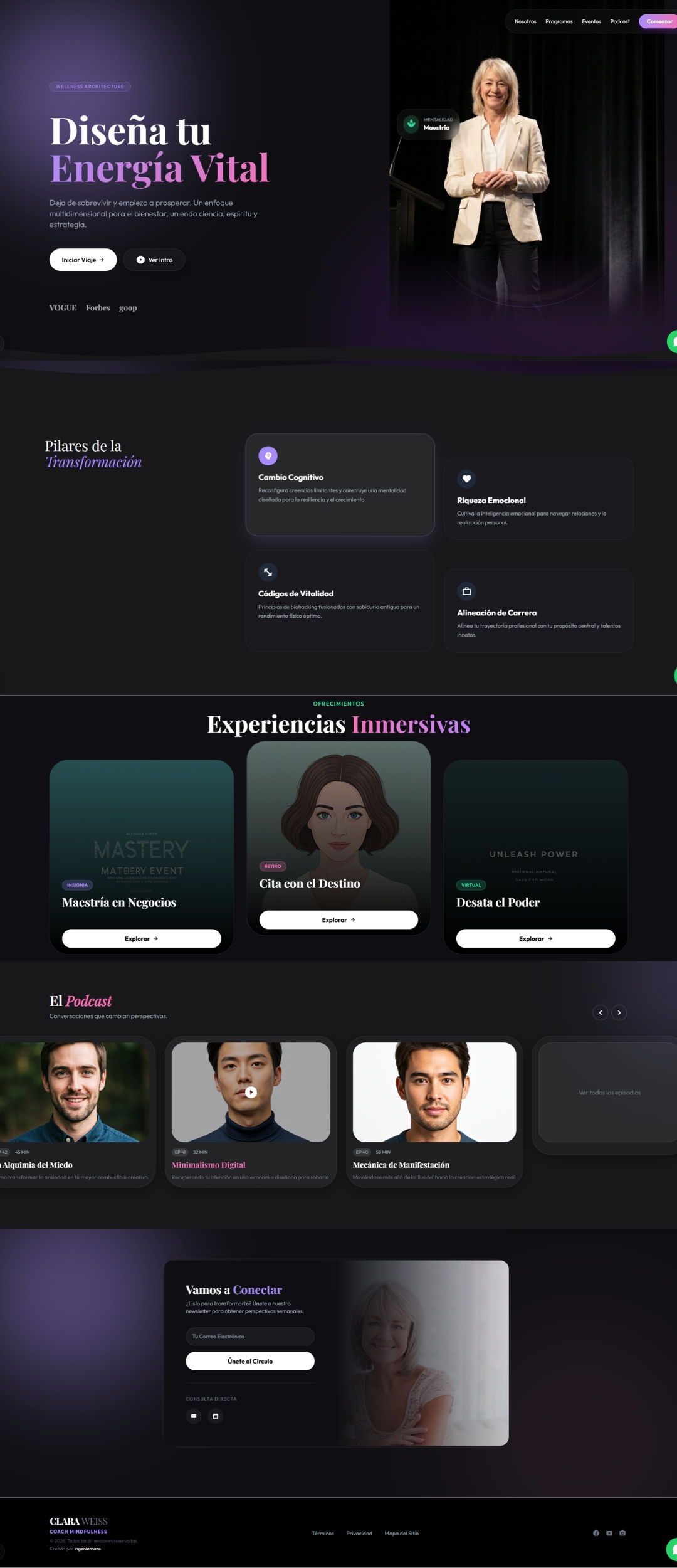 Website Mockup for Clara Weiss